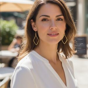 Sseko Gold Diamond-Shaped Earrings